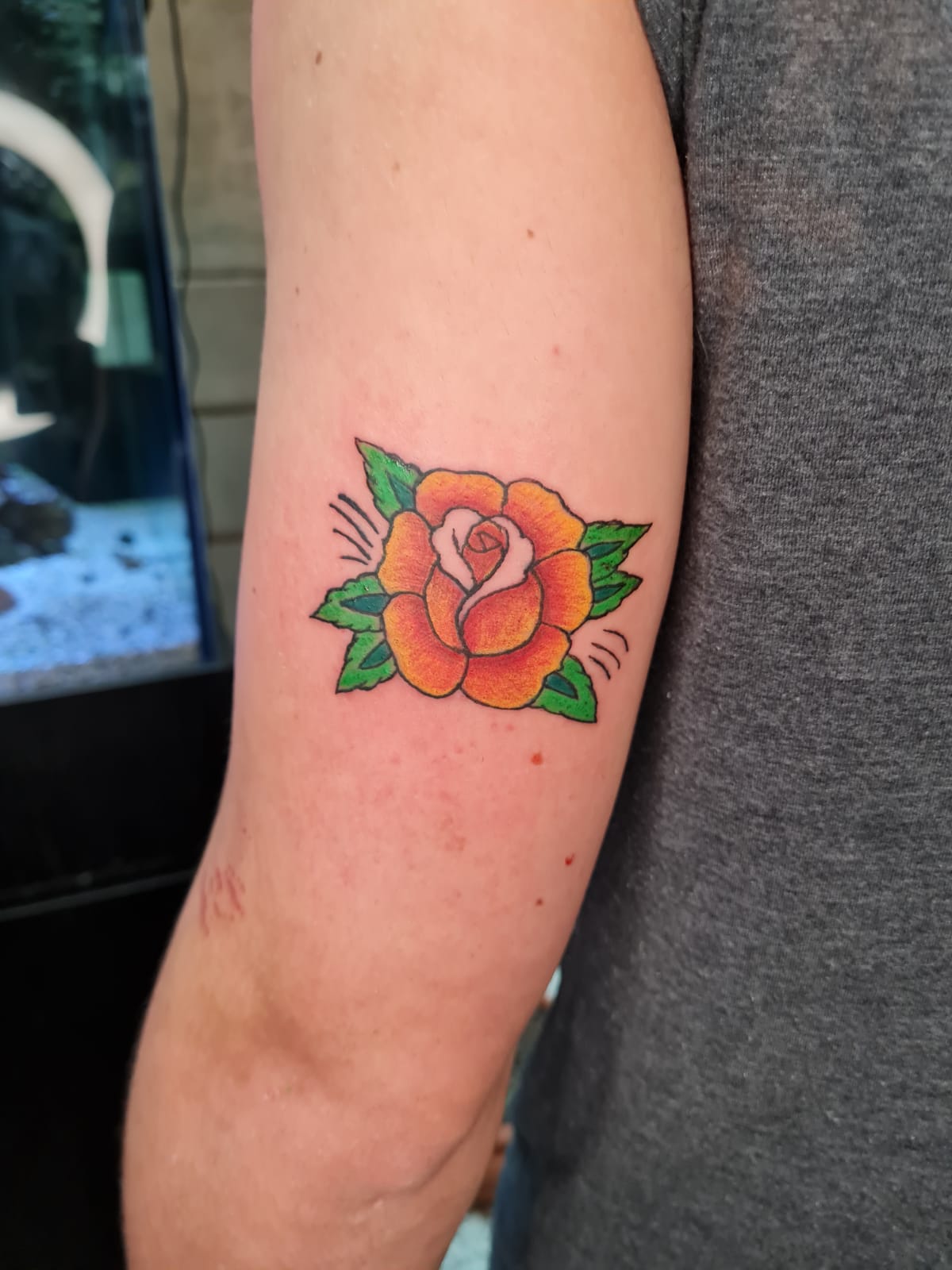 Trabalho de aluno – rosa laranja